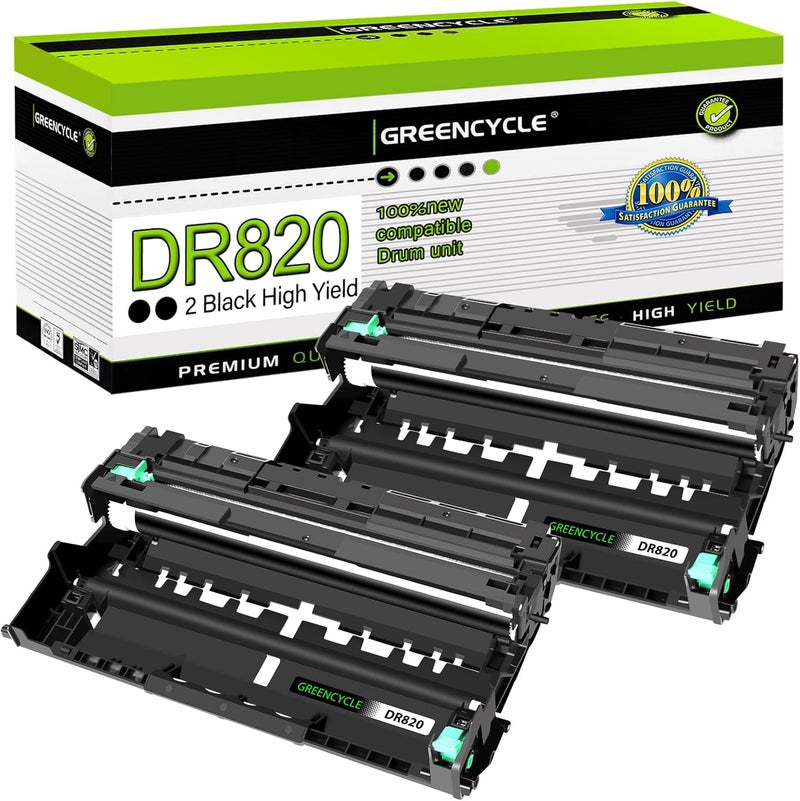 Greencycle DR820 DR-820 Drum Unit,Yields Up to 30,000 Pages Compatible for Brother HL-L6200DW HL-L5200DW HL-L5100DN MFC-L5900DW MFC-L5800DW MFC-L5700DW HL-L5200DWT MFC-L6700DW Printer (Black, 2-Pack) - Image 1